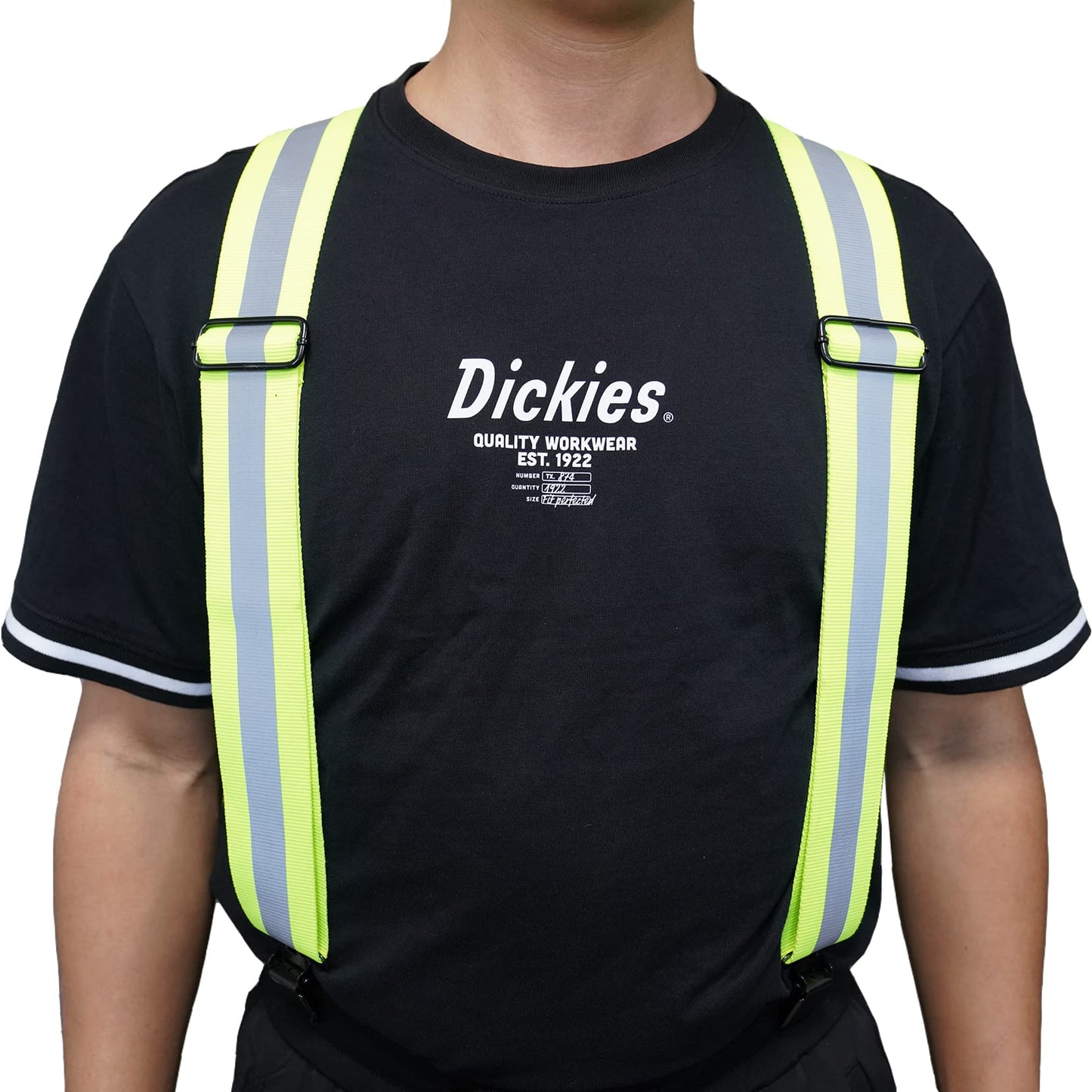MELOTOUGH 2 Inch Work Suspenders | Reflective Safety Suspenders Tool Belt Support & Elastic Straps for Construction (Reflective Green)‌