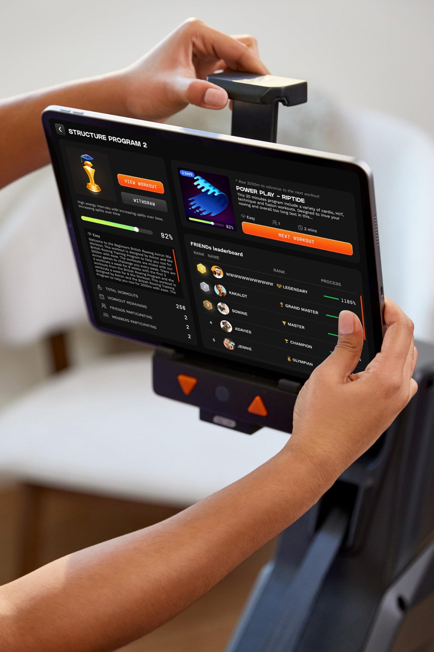 Aviron StrongGo Rowing Machine -Compatible with iPad—Dual Air & Magnetic Resistance Up to 100 lbs | Game-Based Workouts, Compact Storage Design