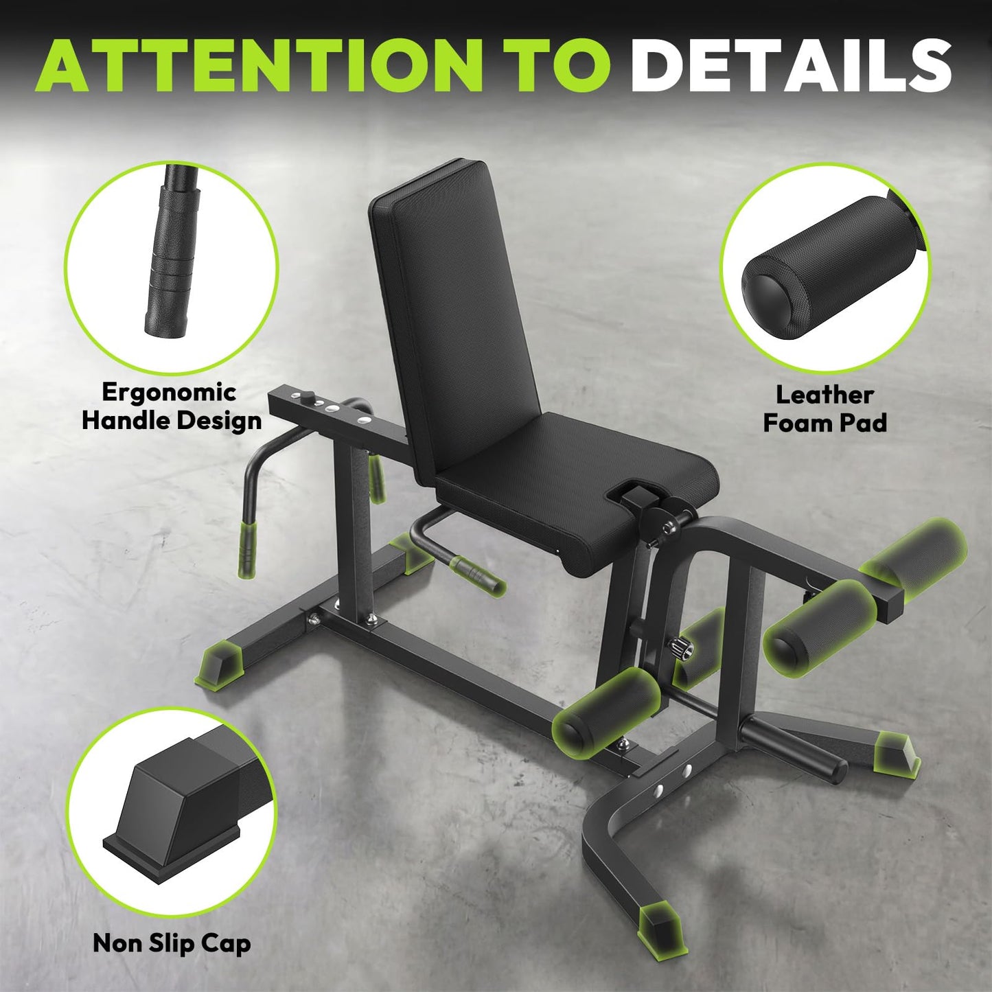 HANDBODE Leg Extension and Curl Machine, Adjustable Leg Curl Machine, Seated Leg Extension and Lying Curl Machine for Lower Body Workouts, Leg Workout Equipment Fit Weight Plate Set