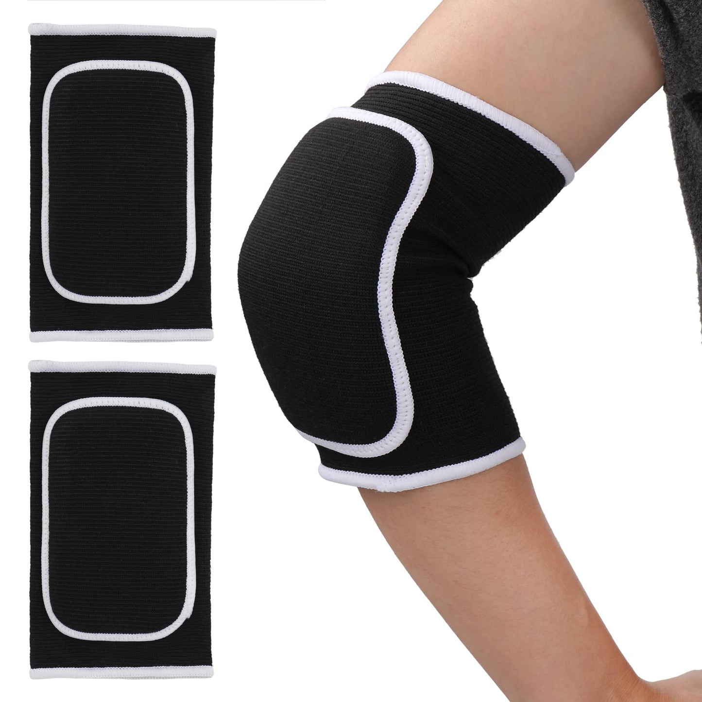 WLLHYF Pair of Elbow Pads with Thicken Sponge Padding Breathable Elbow Wraps Arm Brace Support Fitness Tendonitis Support Strap for Kids Child Girls Boys Teens Men and Women