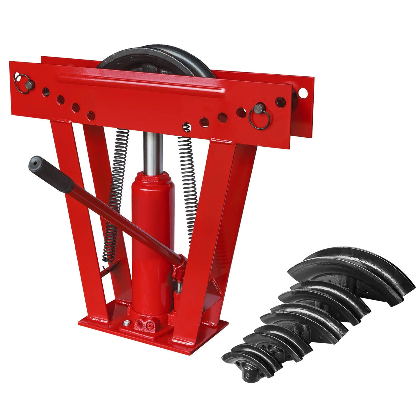 Big Red T31202 Torin Hydraulic Pipe/Tube Bender with Adjustable Rollers and 6 Cast Iron Dies, 12 Ton (24,000 lb) Capacity, Red