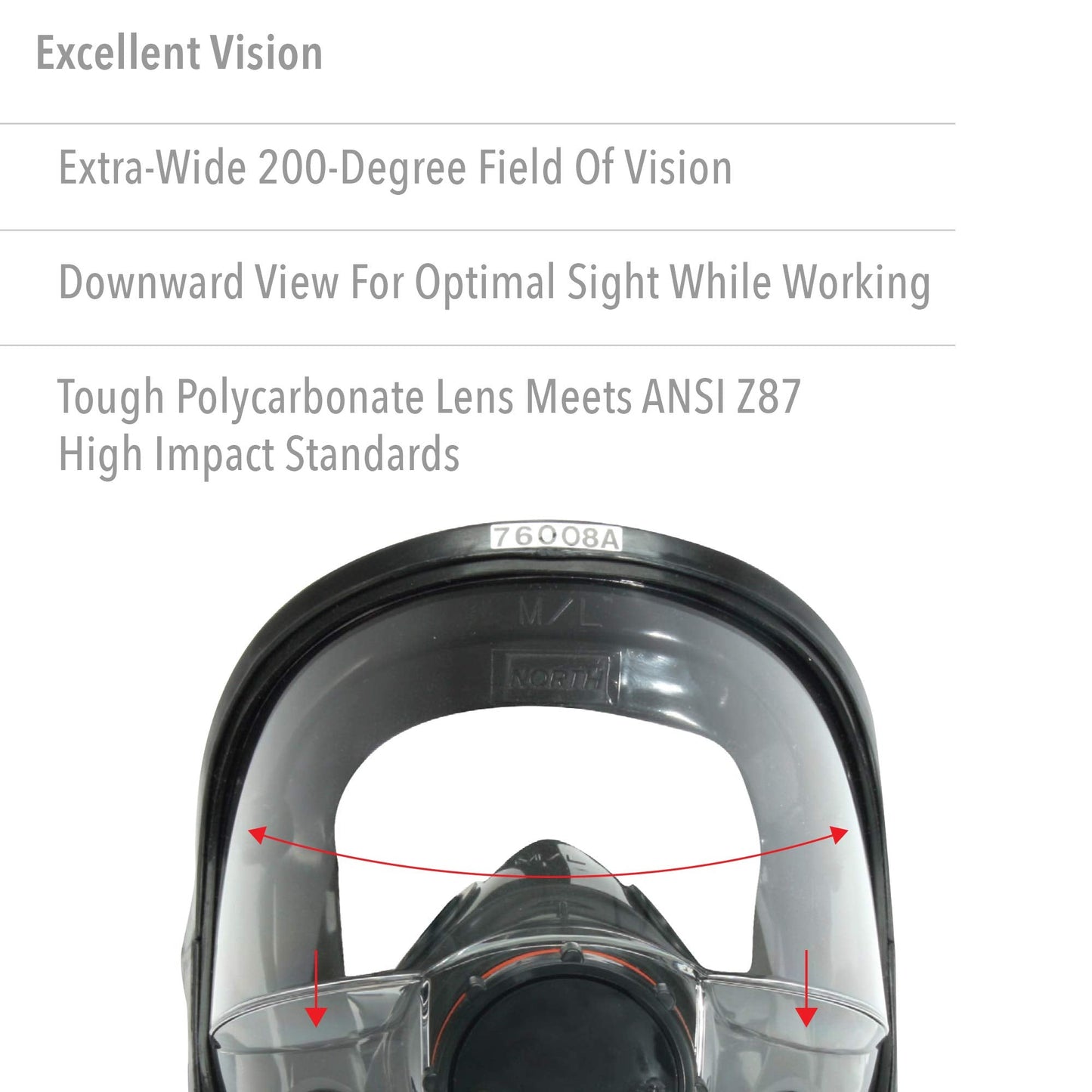 NORTH Honeywell North 7600 Series Niosh-Approved Full Facepiece Silicone Respirator, Small (760008AS)