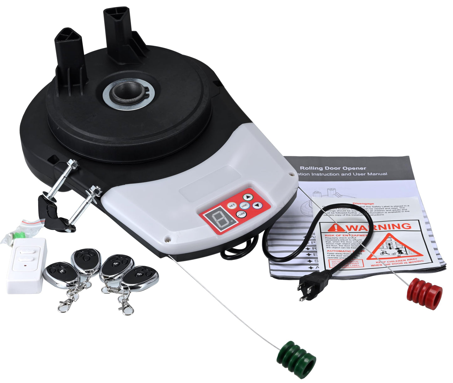 Bulipu Automatic Roll Up Door Opener,Commerial Garage Roller Door Opener with 4 Remote Powerful 1000N Motor 22m² Rolling OZ