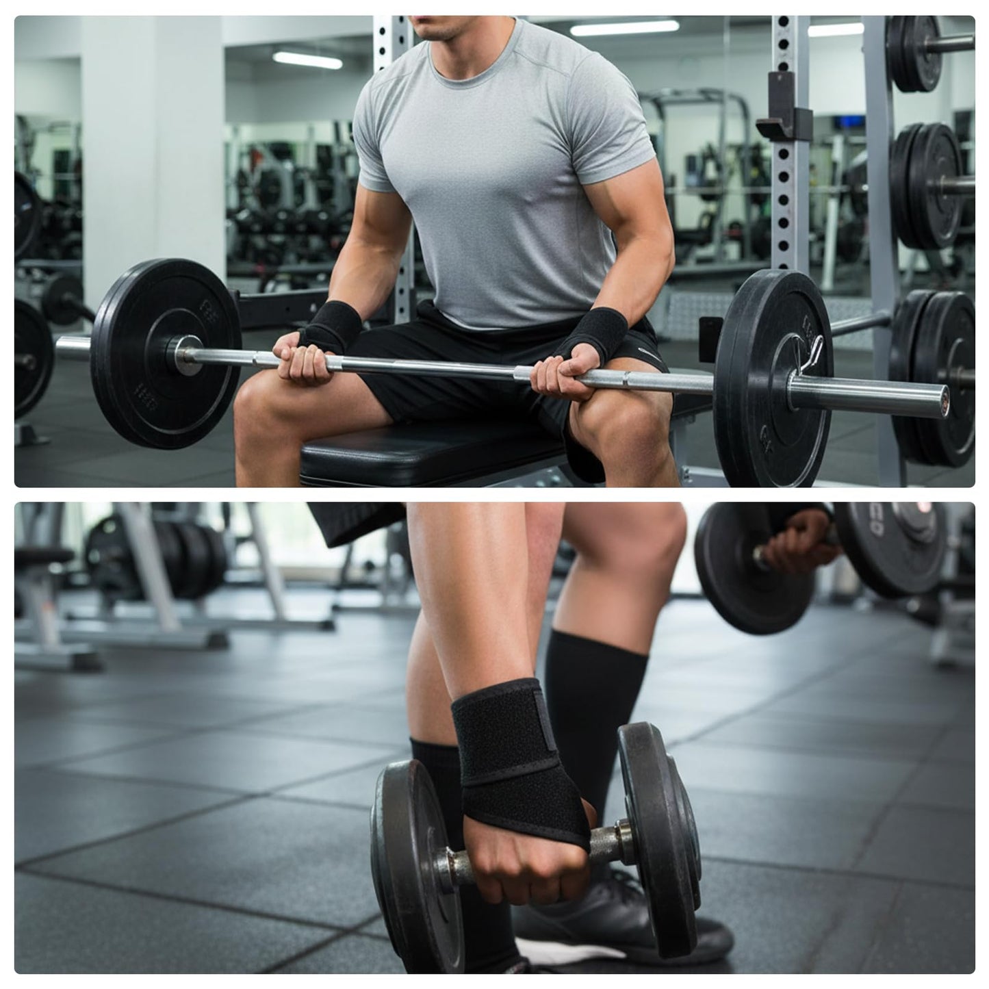Xyembu 2 Pack Adjustable Wrist Brace Compression Straps, Ulnar Wrist Brace for Right & Left Hand, Ultra-Thin Elastic Wrist Wraps for Hand Support, Workout Sports, Black