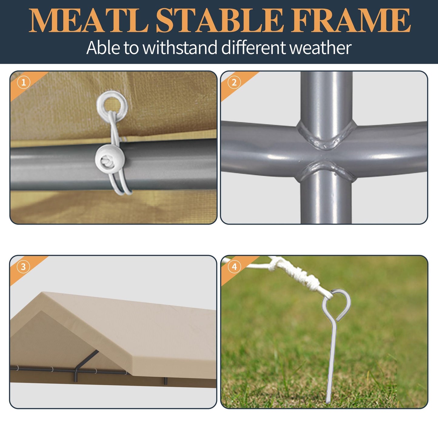 Shintenchi 10x20ft Heavy Duty Carport with UV&Wind Resistant Canopy,Portable Carport Garage Shelter with Stable Powder-Coated Steel Frame,Outdoor Carports for Car,Bike,Camp,Storage(Khaki)
