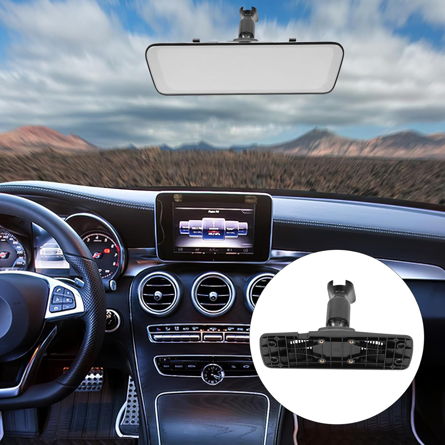 Gatuida Black ABS Rear View Mirror Dash Cam Mounting Kit for Backup Cameras