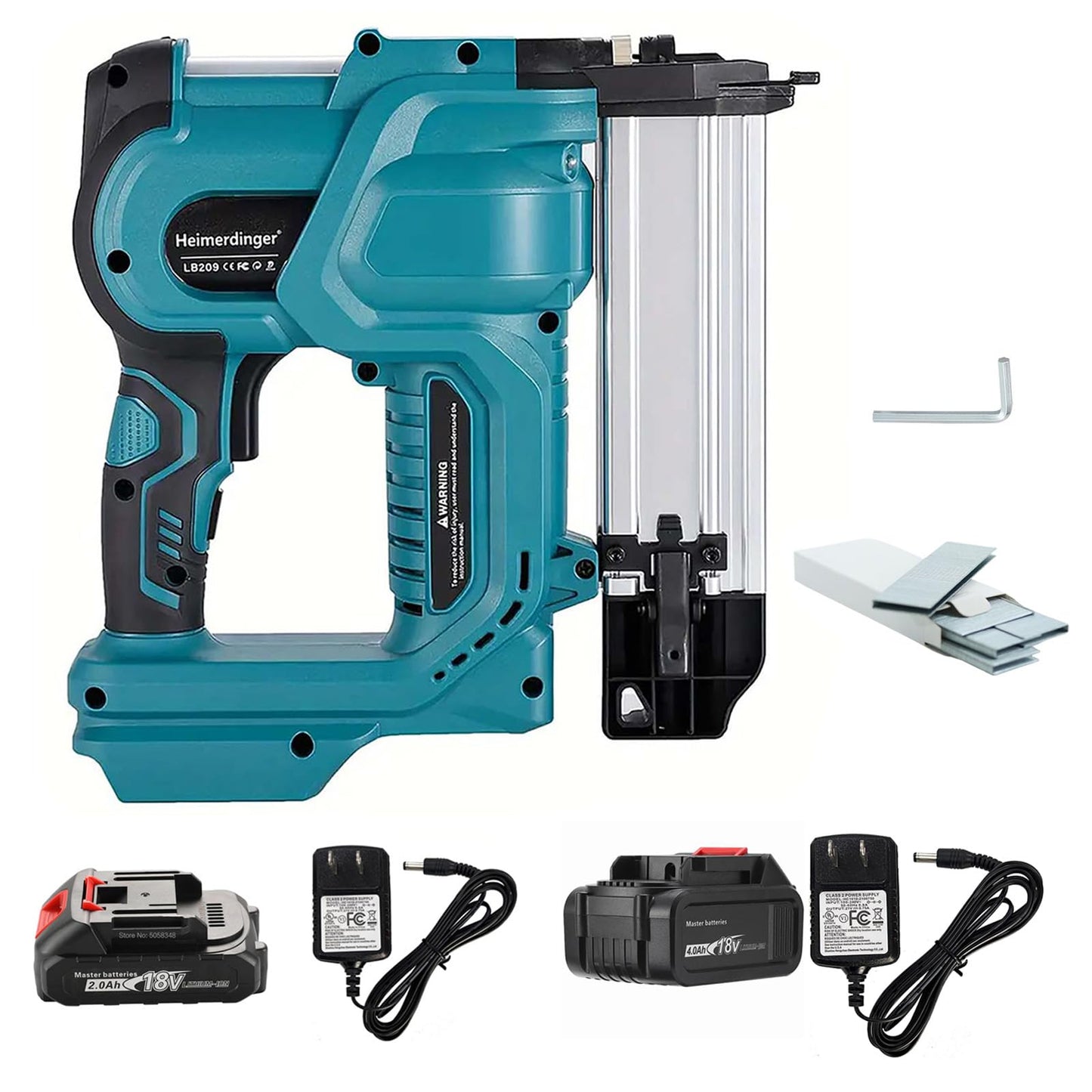 Cordless Nail Gun with 2.0Ah and 4.0Ah Battery,18GA 2 in 1 Nailer/Stapler Gun for Upholstery and Woodworking