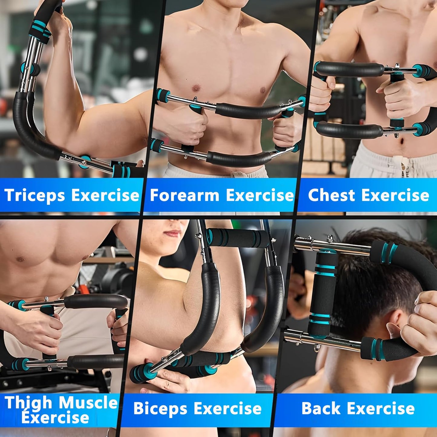 Twister Arm Trainer, 60-100lb Adjustable Power Spring Workout Bar, Arm Trainer for Men/Women, Portable Detachable Design for Home Gym, Arm Chest and Shoulder Muscle Strength Exerciser Training