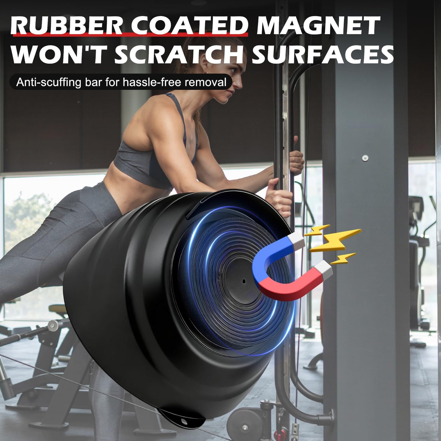 Gym Chalk Bowl Container, Magnetic Chalk Holder for Weightlifting Workout, Gym Chalk Holder Storage Magnet Bowl Gym Accessories