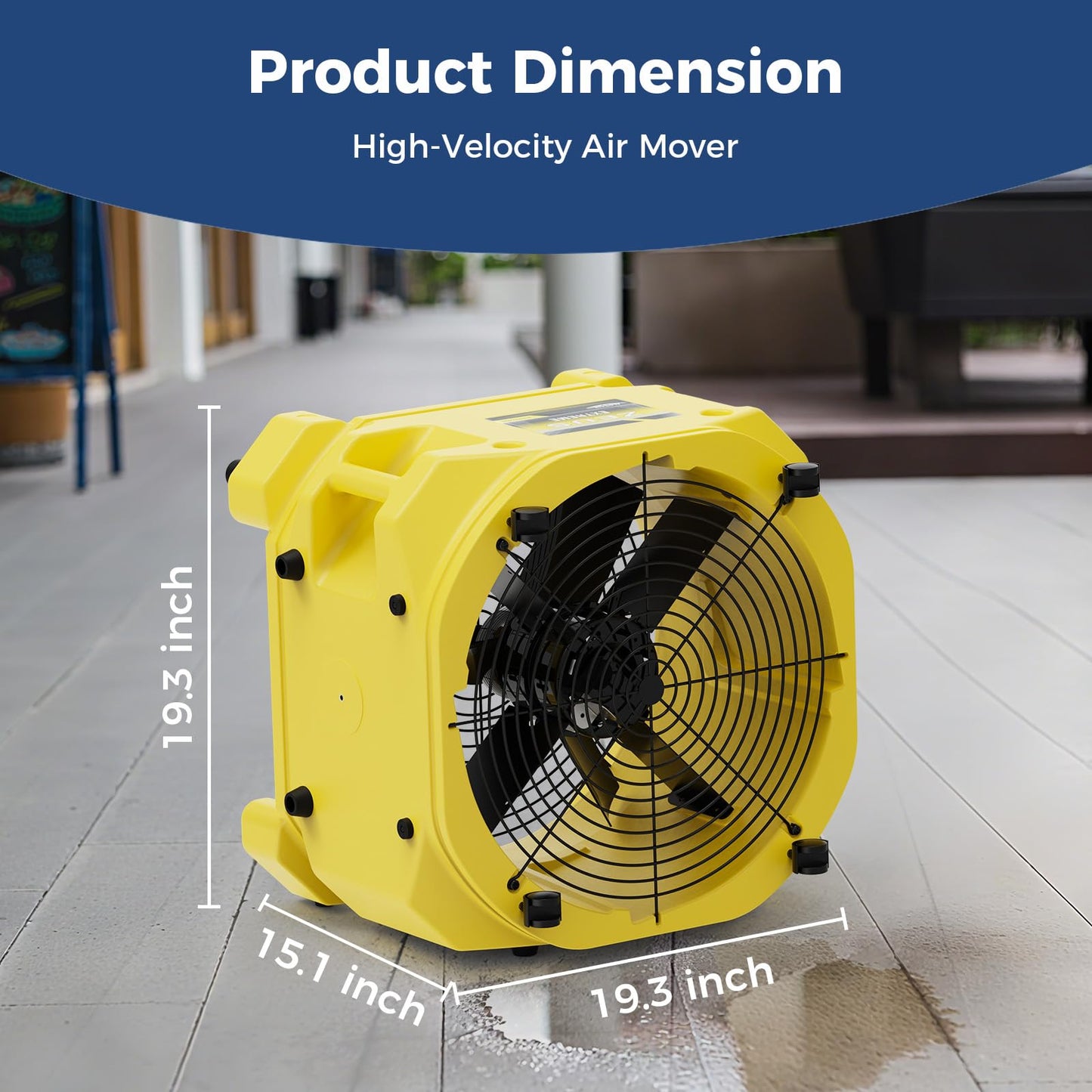 ALORAIR Air Mover 3000 CFM Axial Fan Floor Dryer, Industrial High Velocity Carpet Dryer/Floor Fan/Blower, Stackable, Daisy Chain, for Water Damage Restoration, 10 Years Guarantee, Zeus Extreme