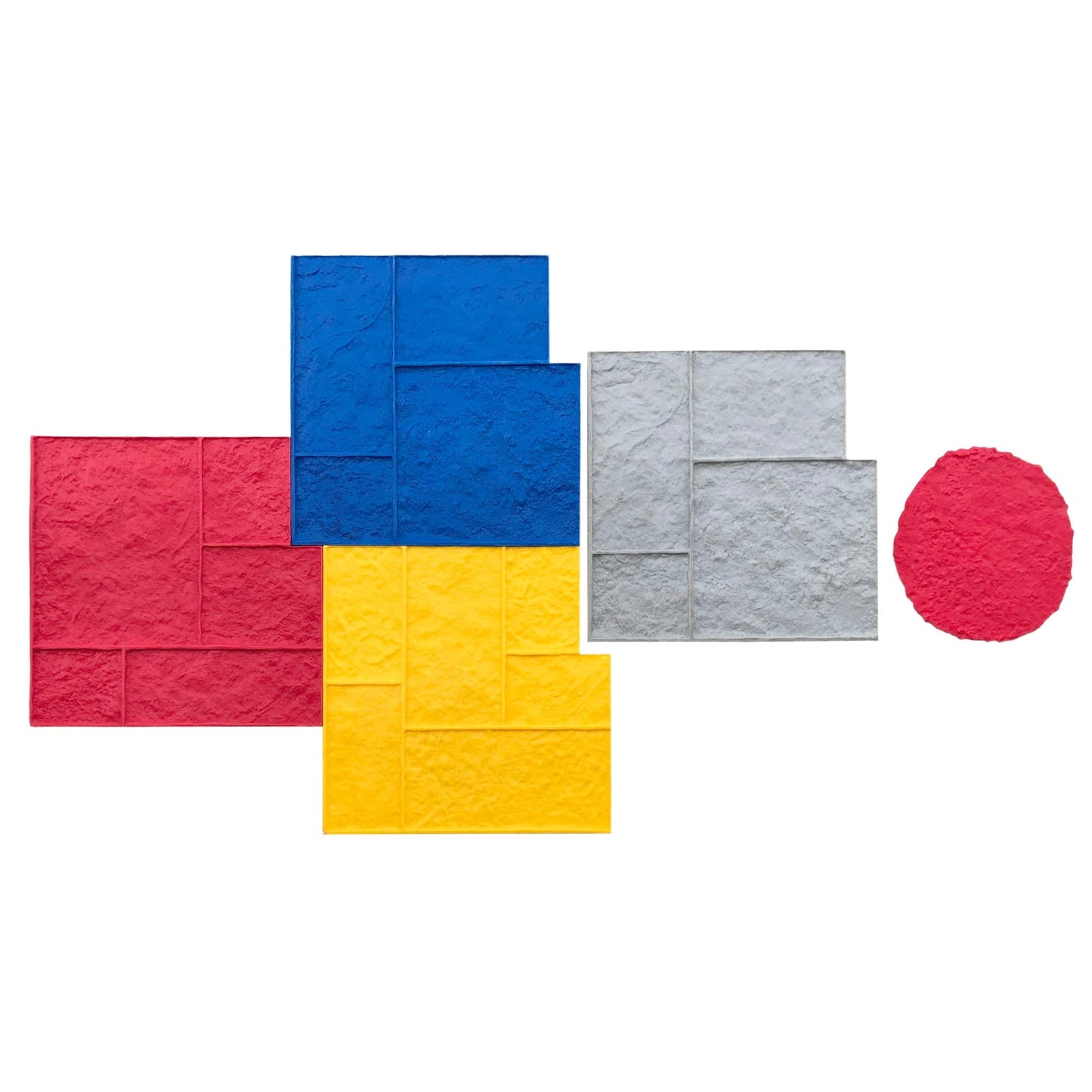 Three Rivers Ashler Concrete Stamp Set by Walttools | Decorative Stone Tile Pattern, Sturdy Polyurethane Texturing Mats, Realistic Limestone Detail (5 Piece)