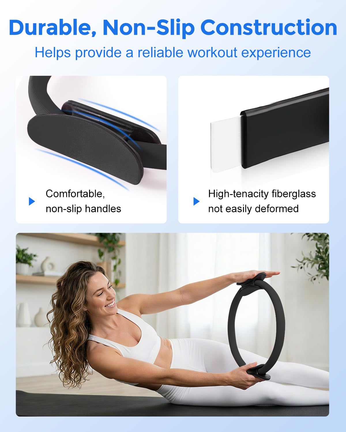 Home Pilates Kit for Petite Women, Pilates Ring and Ball Set 12'' Magic Circle, Mini Ball, 5 Resistance Bands, Workout Guide for Essentials Starter Kit for Beginners, Strength, Toning, Improve Posture