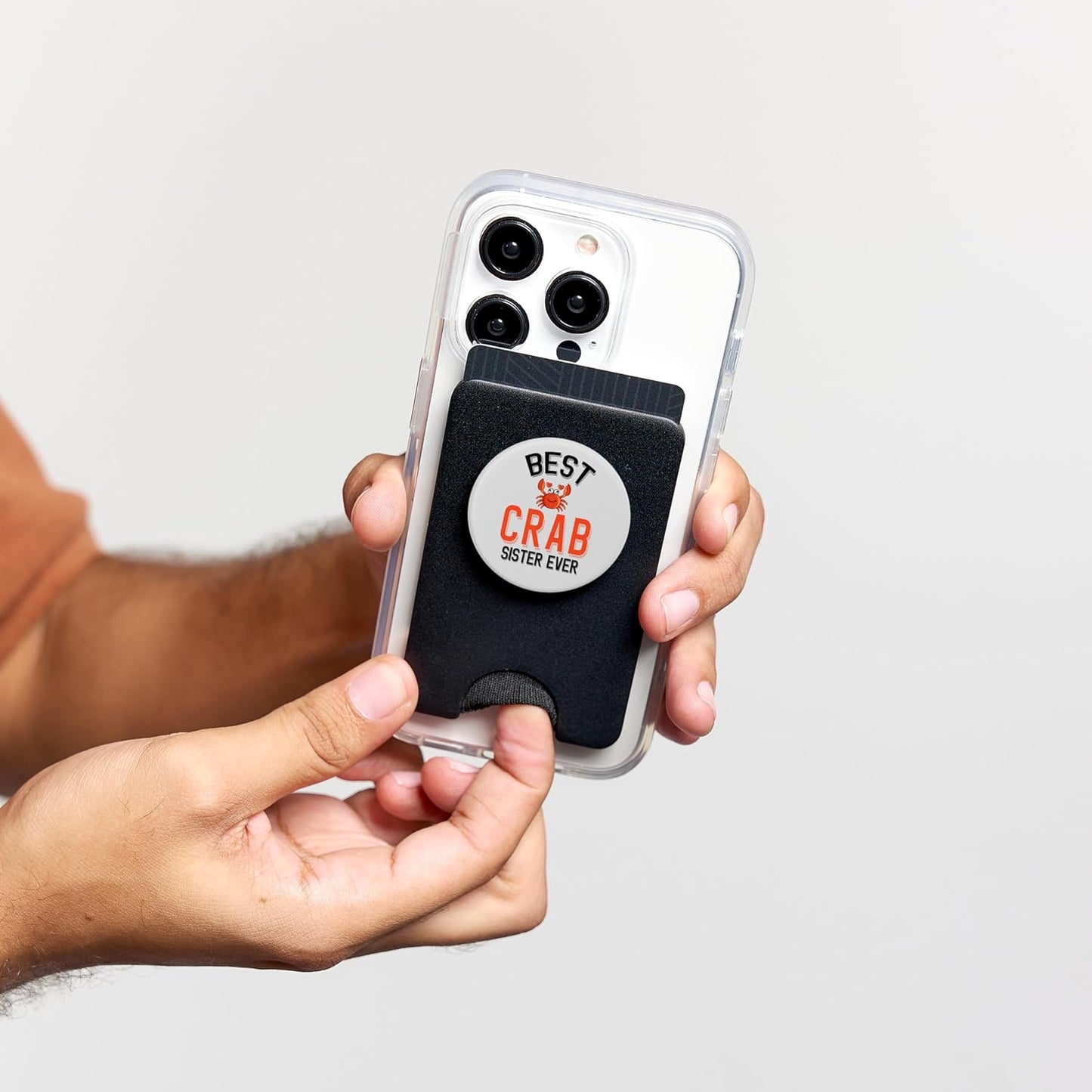 Cute Crab Family Apparel Best Crab Sister Ever Cute Crab Lover PopSockets PopWallet for MagSafe