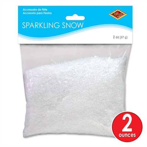 Beistle Sparkling Snow - 2-Ounce White Decorative Snow for Holiday Crafts & Displays