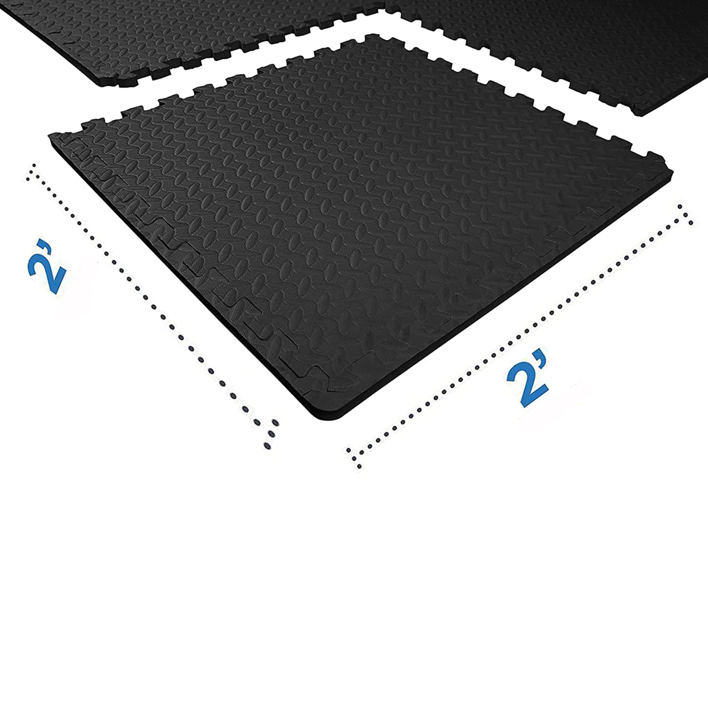 BalanceFrom Puzzle Exercise Mat 3/4" Thick, EVA Interlocking Foam Floor Tiles for Home Gym, Mat for Home Workout Equipment, Floor Padding for Kids, Black, 24 in x 24 in x 3/4 in, 96 Sq Ft - 24 Tiles
