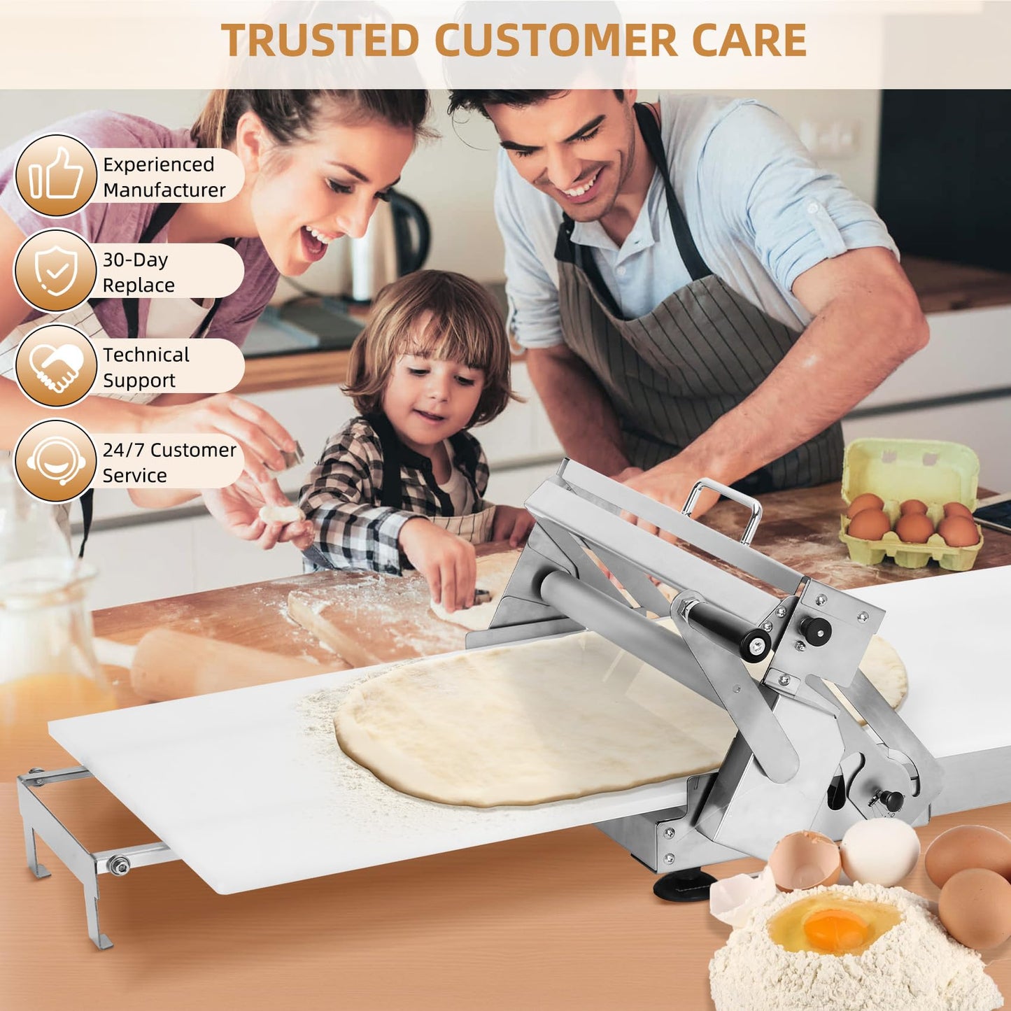Folding Dough Sheeter (15.8"), Countertop Dough Sheeter (Upgrade15.8" Folding Dough Sheeter)