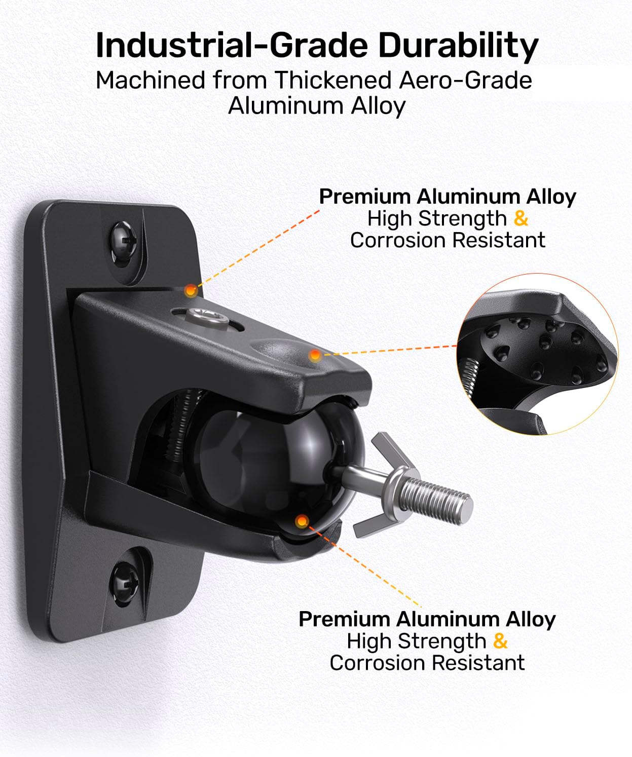 jidinung Keyhole/1/4-20 4&5mm, q990d,JBL,Sony,Roku 360 11lbs Speaker Wall Mount with Threads Universal Satellite Rear