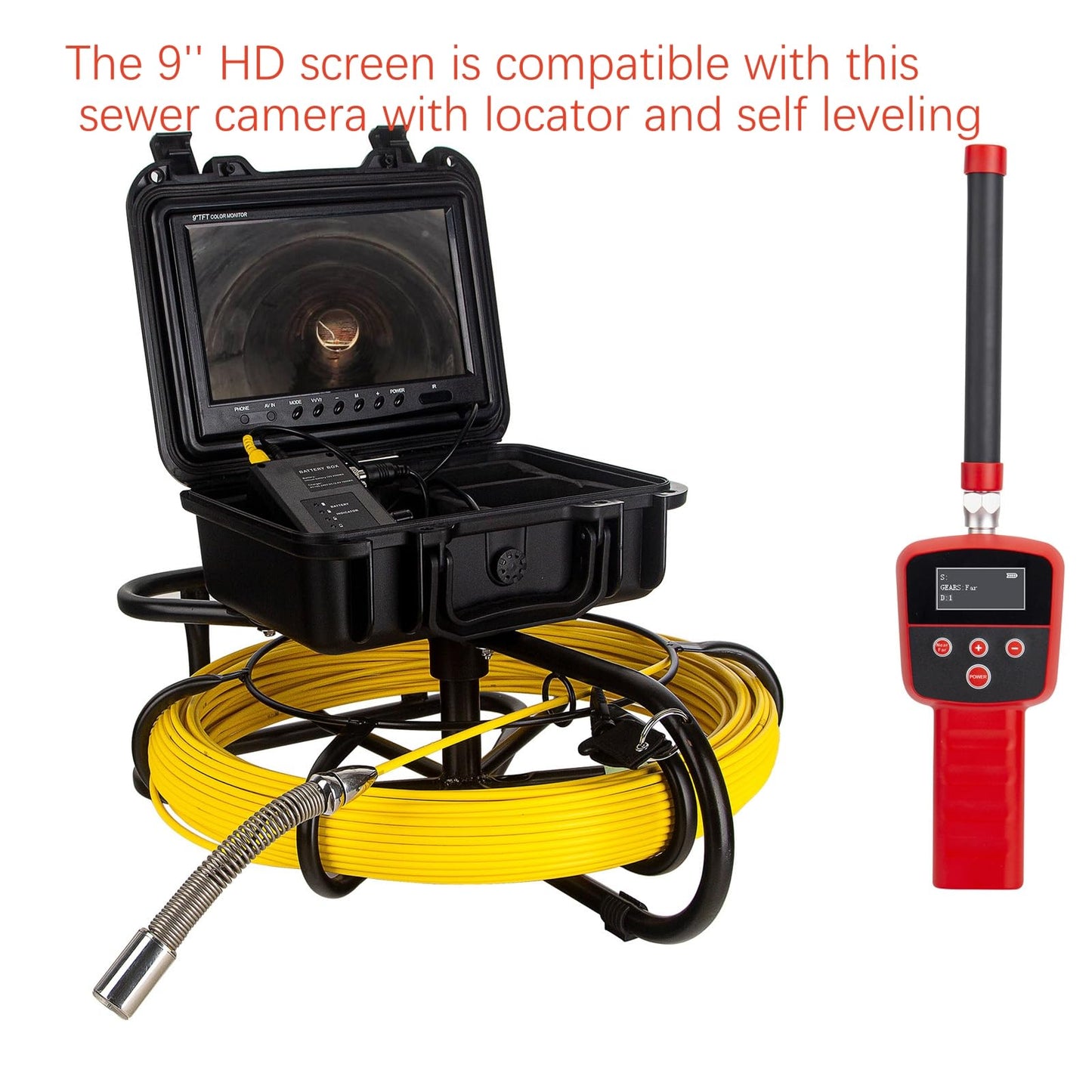 Sewer Camera Replacement Ultra High Definition 9inch Display Screen w/16GB DVR Video Rcording,JQKJCAM Drain Pipe Borescope Accessory,Monitor of Pipe Inspection Camera SP09A SP09F 9600F WP90F