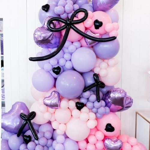 Metallic Purple Pink Balloons - 12 Inch Confetti Balloons for Girl Birthday & Baby Shower Decor