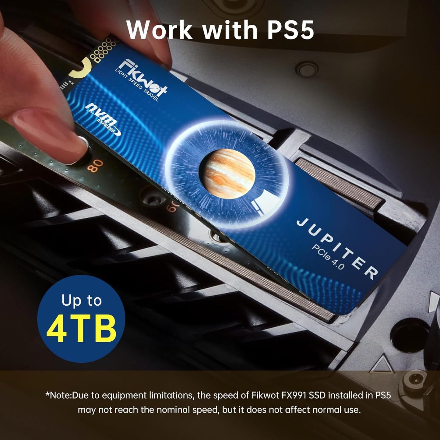 Fikwot FX991 M.2 SSD 4TB NVMe SSD M2 2280 PCIe Gen 4x4, Read Up to 7000MB/s, Internal Solid State Drive for PS5 Laptop Desktop 3D QLC NAND