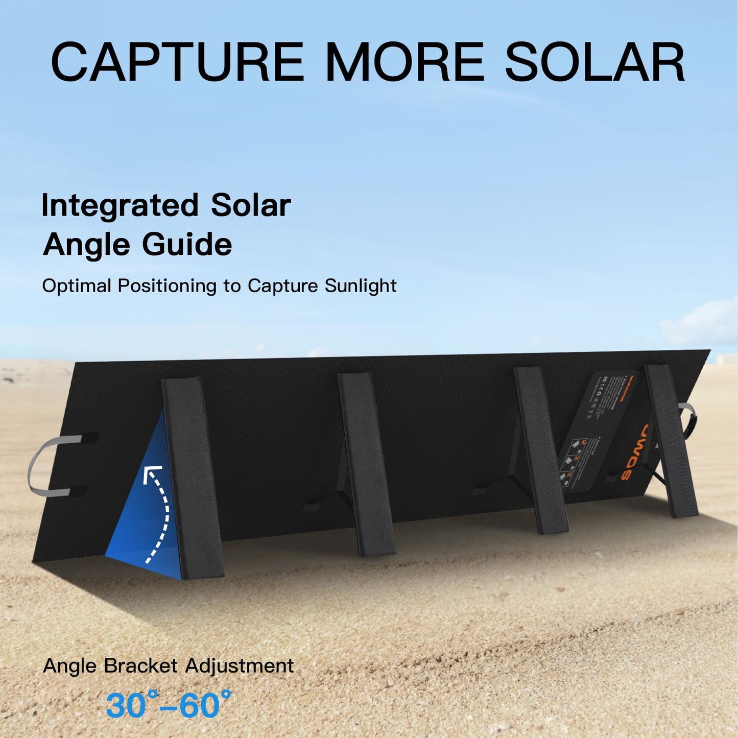 Portable Solar Panel 220W 40V Monocrystalline Foldable Solar Panels Charger Power Backup, IP67 Waterproof Durable for Power Station RV Camping Off Grid Fishing