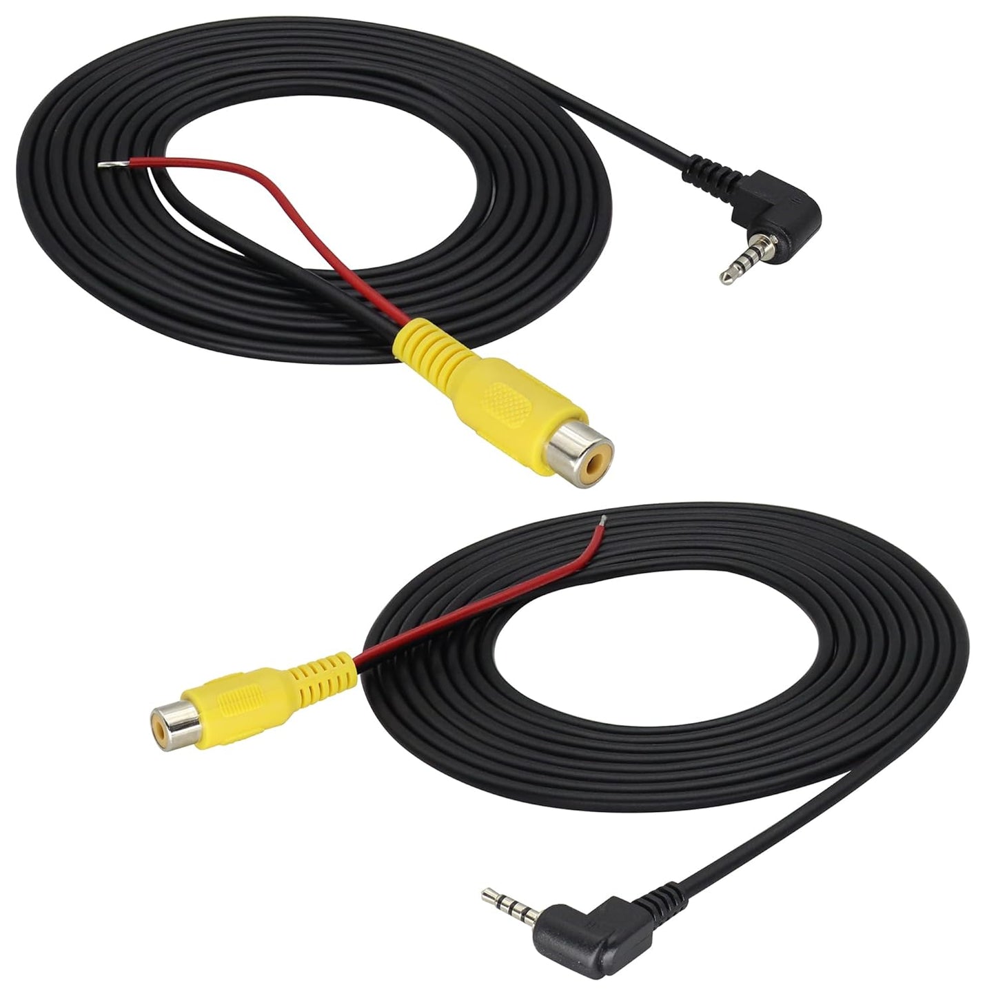 HCFeng 2.5mm 2.5mm Male[4 Camera[2.4M/7.8ft][2pack] to RCA Cable AV-in Pole] to RCA Female Cable with Trigger for GPS
