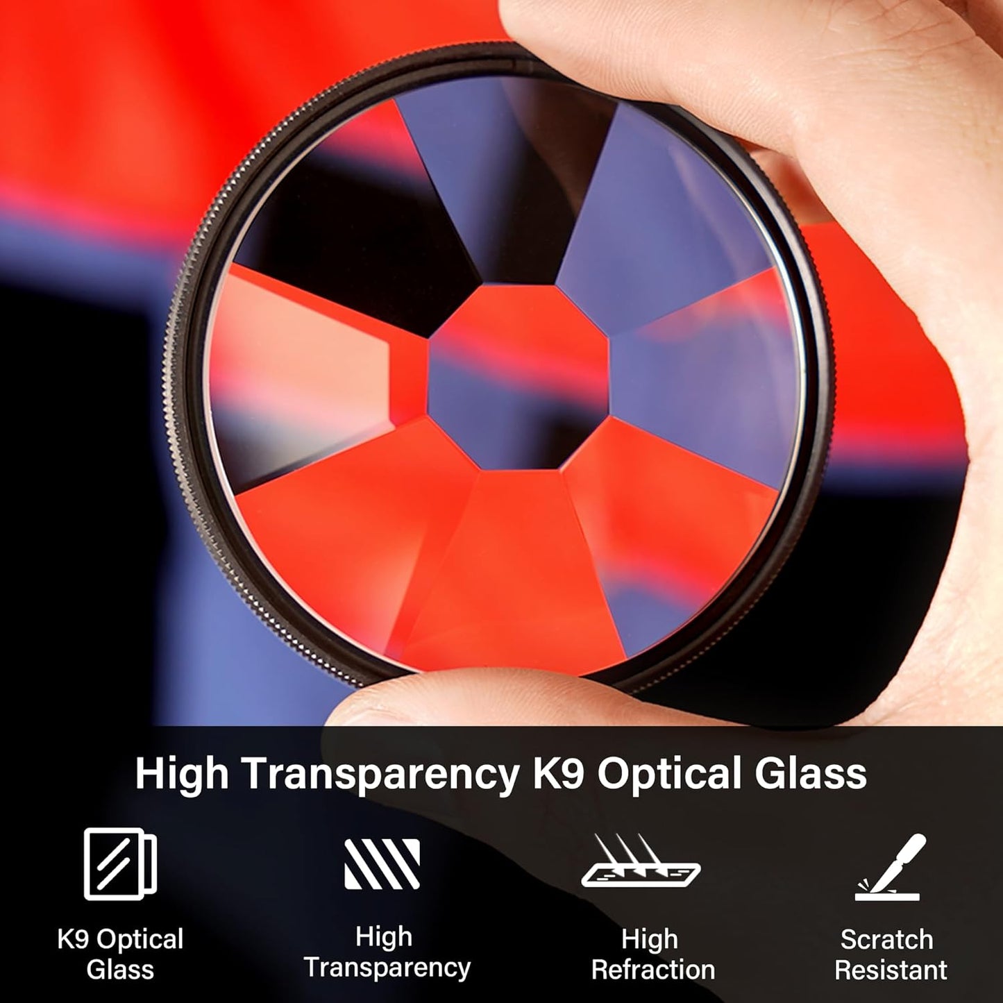 Walking Way Photography(49MM) Subtle Kaleidoscope Filter, Special Effects Prism Lens Filter, Crystal Glass Prism