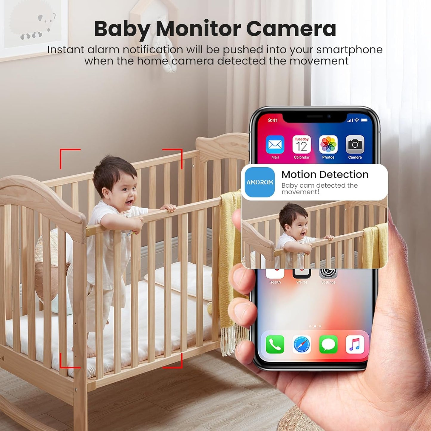 AMOROM Security1080P Mode2-Way AM-C1-03 Indoor Camera for Home WiFi Security Camera for Baby MonitorPrivacy TalkNight