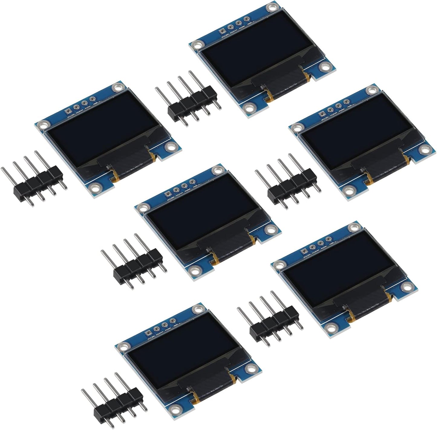 DWEII 6PCS I2C 128X64 0.96 Inch SSD1315 R3 OLED Display Module IIC Display Module Yellow Blue Two-Color Display