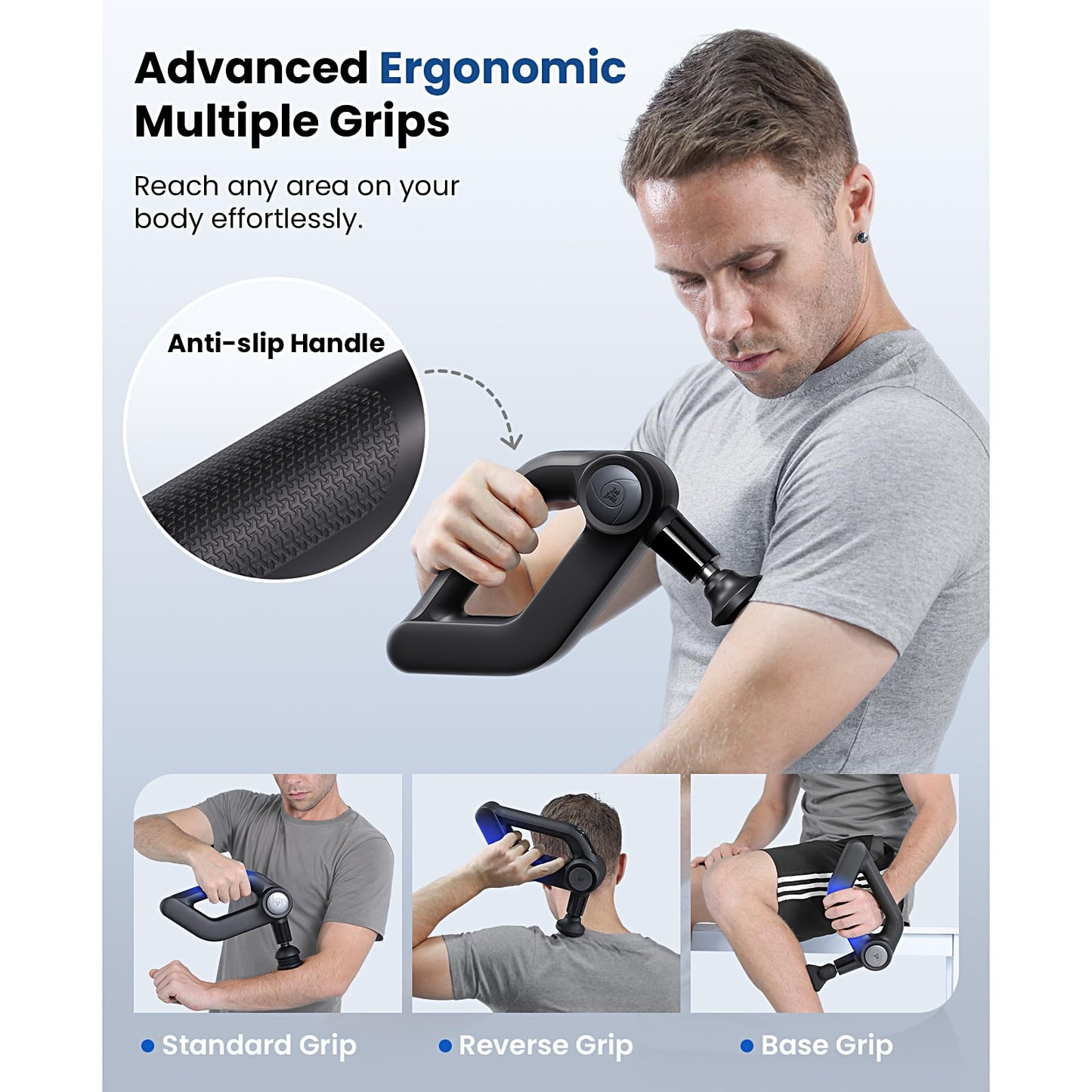 BOB AND BRAD D5 Pro Massage Gun with 13mm Amplitude, FSA-HSA Eligible, Professional Deep Tissue Percussion Massage Gun, Ergonomic D-Handle for Effortless Muscle Pain Relief, Fathers Day Dad Gifts