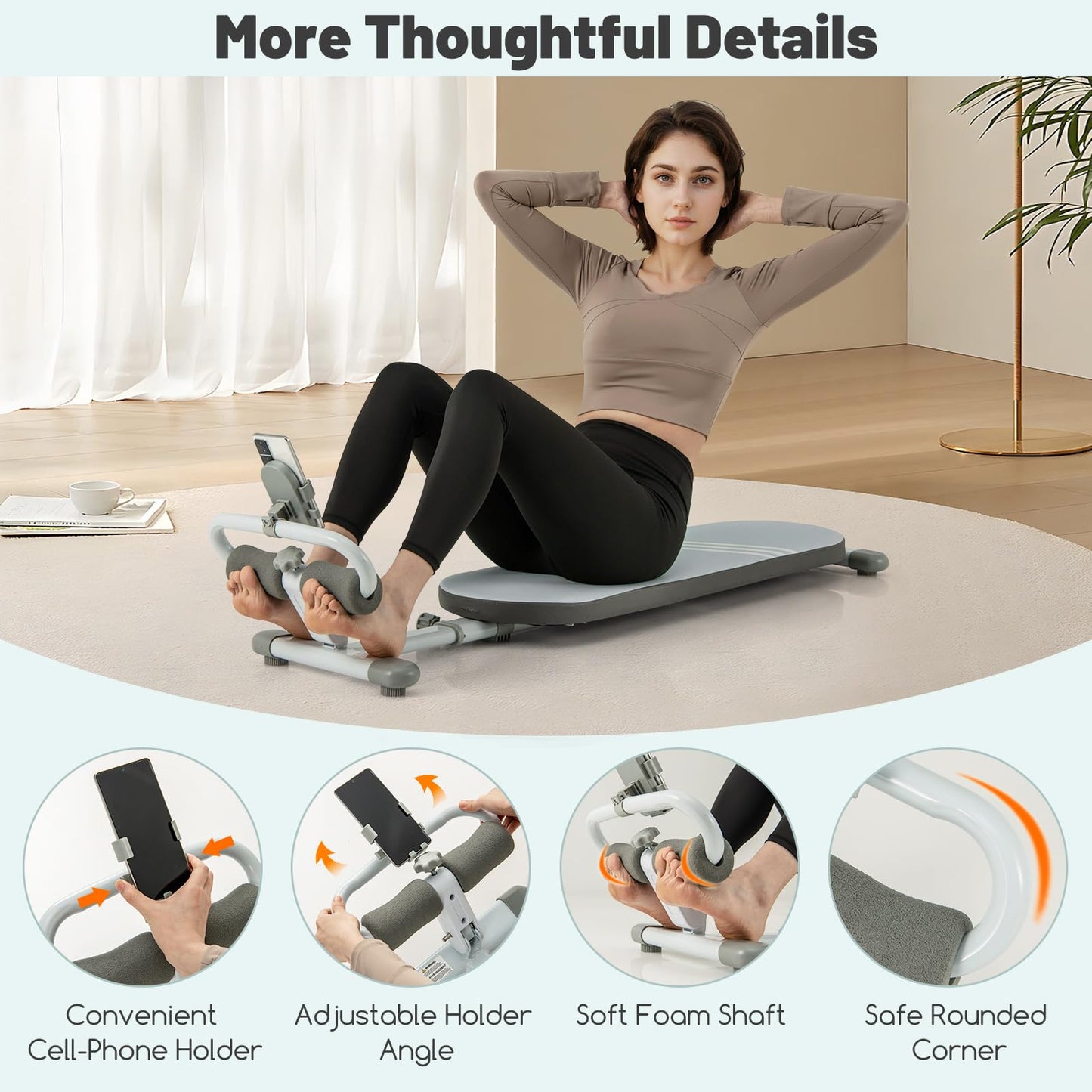 Goplus Multifunctional Sit Up Bench, Workout Bench w/3 Gear Adjustable Angles & Adjustable Length, Foldable Design, Versatile Fitness Equipment for Home Gym, 330 LBS Load Capacity (Blue)