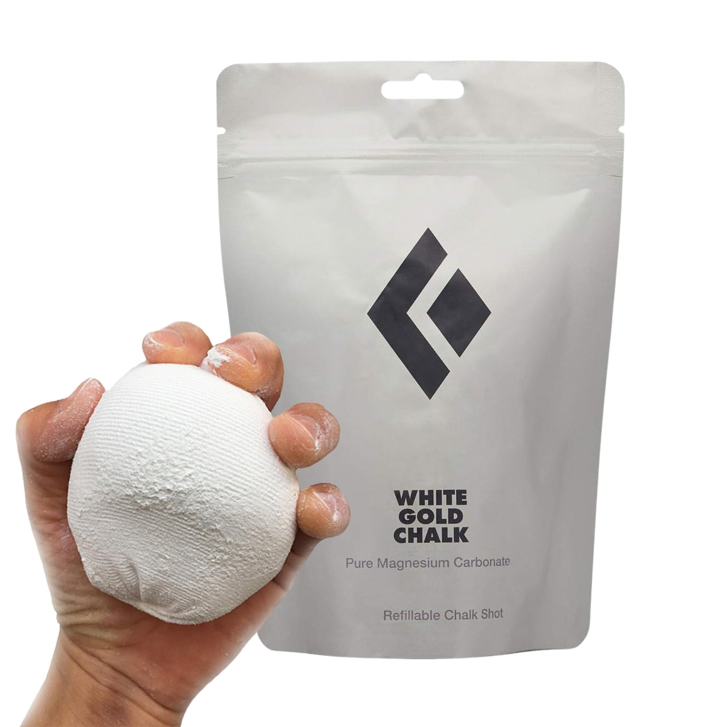 BLACK DIAMOND White Gold Refillable Chalk Shot | Reusable Mesh Chalk Ball | Controlled Chalk Dispersion | Indoor & Outdoor Rock Climbing
