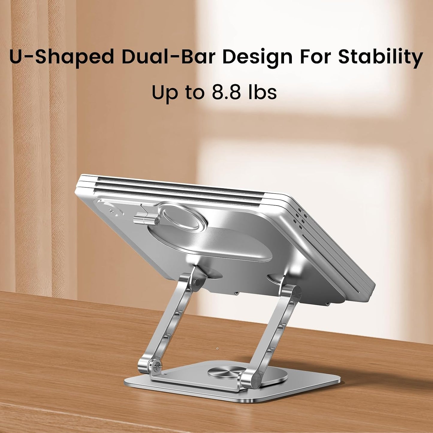 Benriotel 360 12 10-16 Inch Laptop Stand with Magnetic Phone Holder for Desk, Ergonomic Foldable Laptop Riser