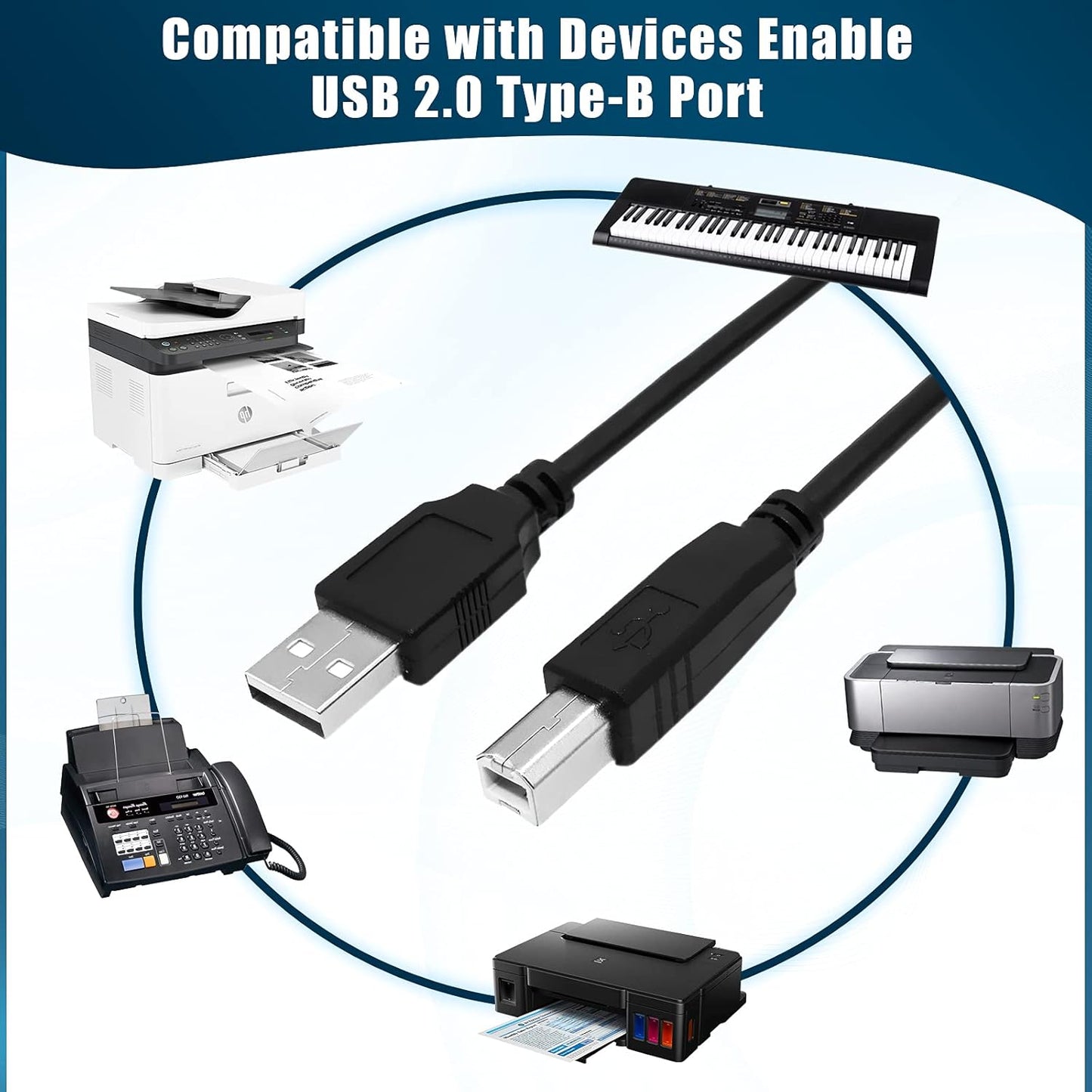 10FT 450 Replacement USB PC Data Transfer Host Cable Cord Printer Cable for DYMO Label Writer Twin Turbo Label Printer