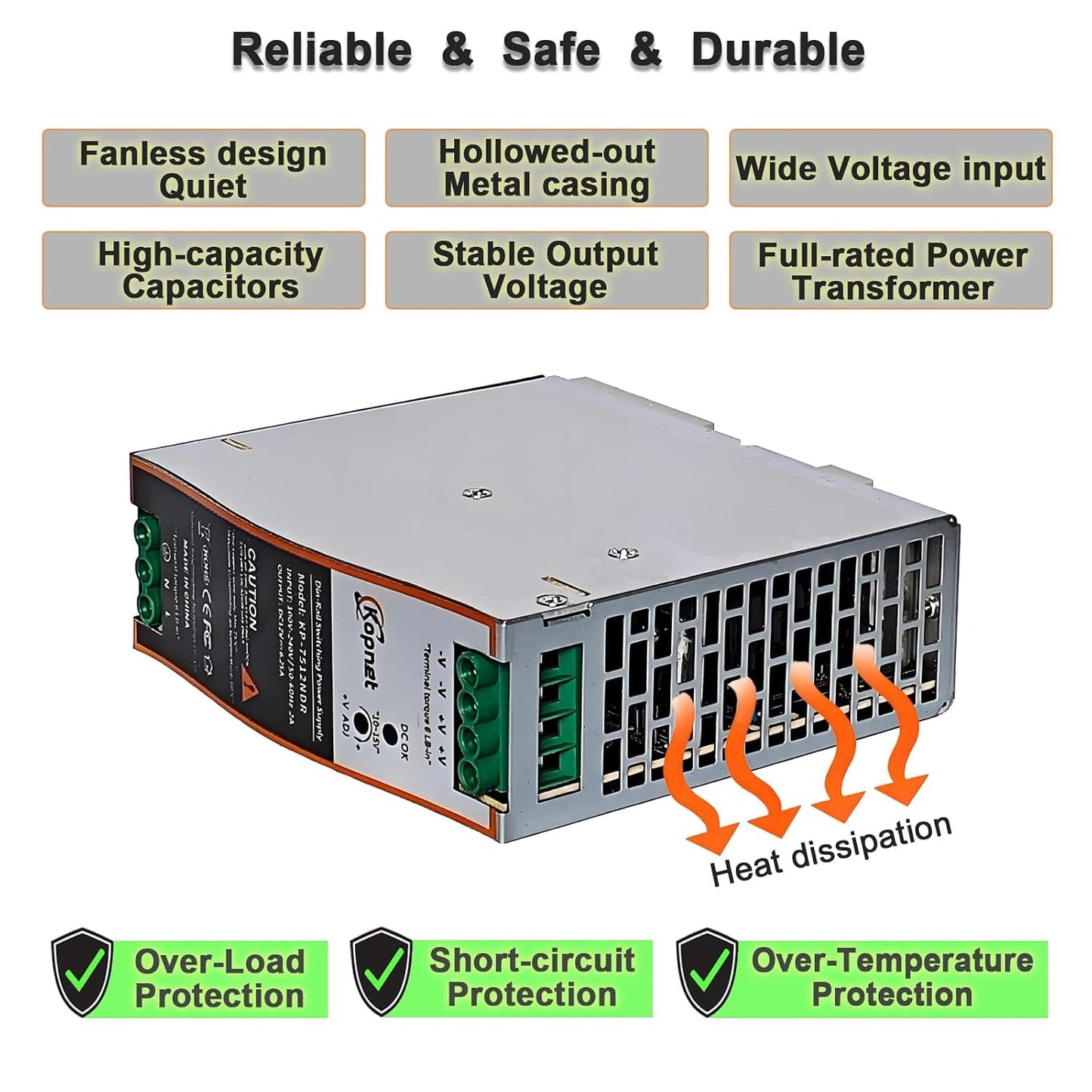 150W 48V 48V 100~240V Din Rail Mount Power Supply Output AC-DC Industrial Power Adapter AC Input Din-Rail Switching