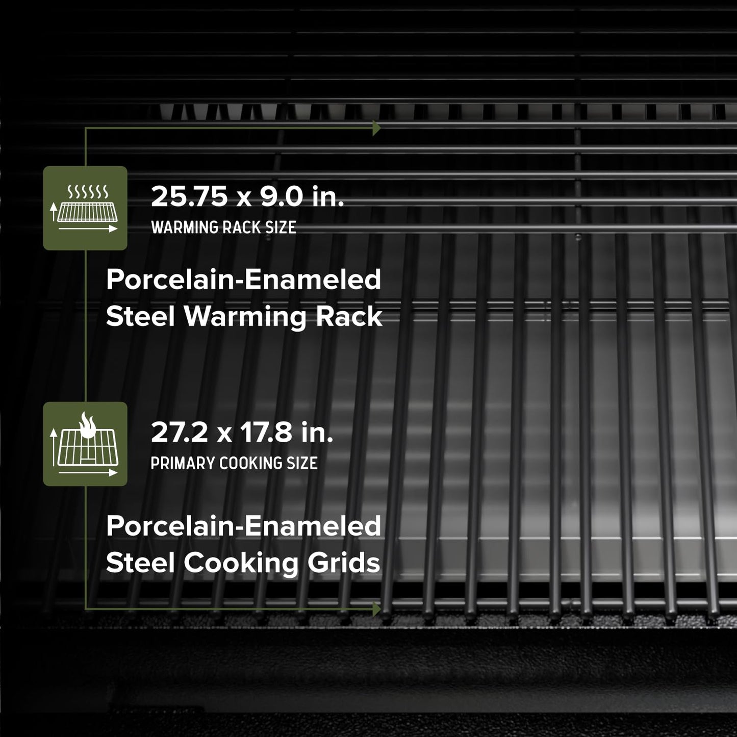 Oakford 715 Wood Pellet Grill with 715 SQ In Cooking Area, Steel Wire Grates, I-Site View Indicator, Heavy Duty Pellet Smoker Grill with Bluetooth Connectivity - 910-0508