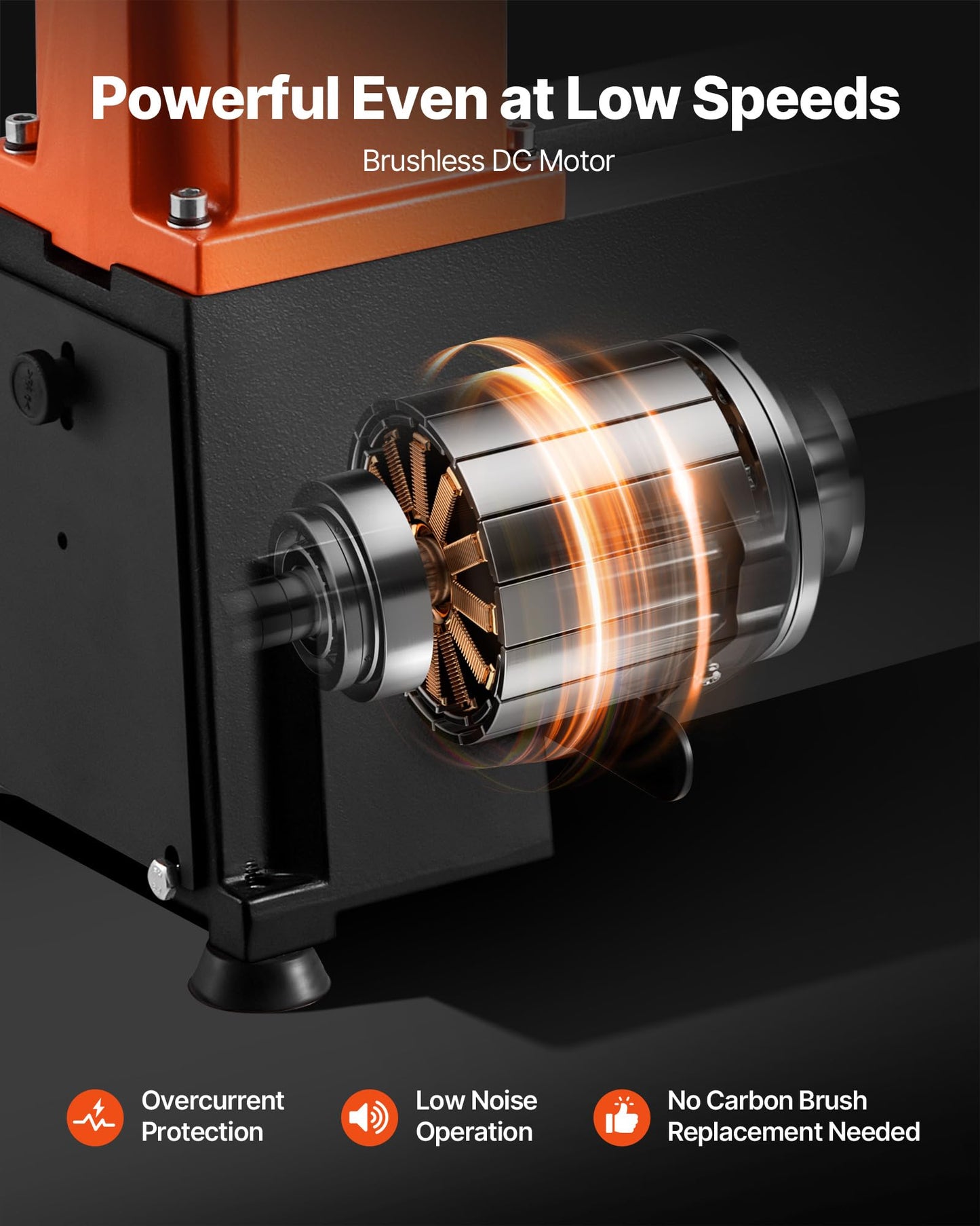 VEVOR Wood Lathe, 6Amp 1 HP Benchtop Wood Lathe Machine with 150 to 3800 RPM Variable Speed 12 x 18" Workbench Brushless DC Motor Cast Iron Construction for Beginners DIY Enthusiasts Woodworking