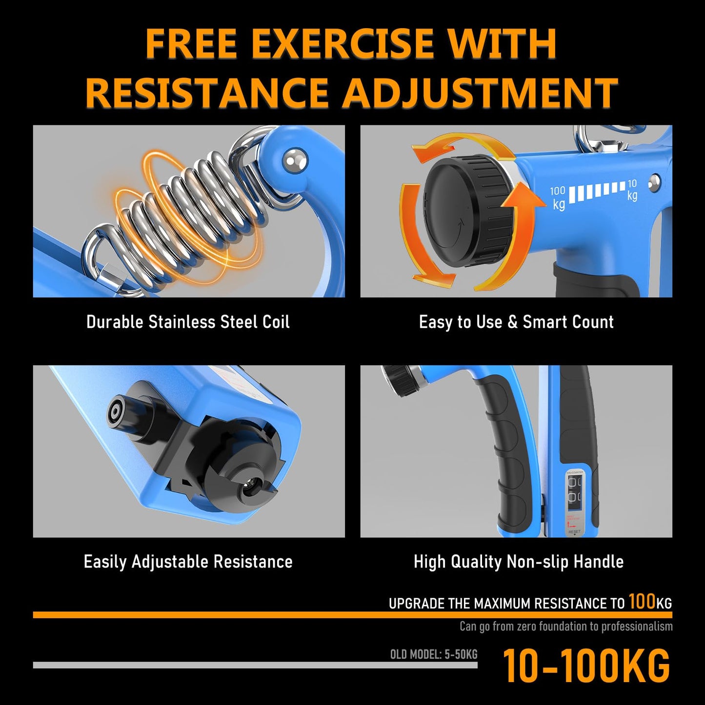 JKSHMYT Grip Strength Trainer Kits (5 Pack), Adjustable Resistance Forearm Strengthener, Hand Gripper Strengthener for Muscle Building