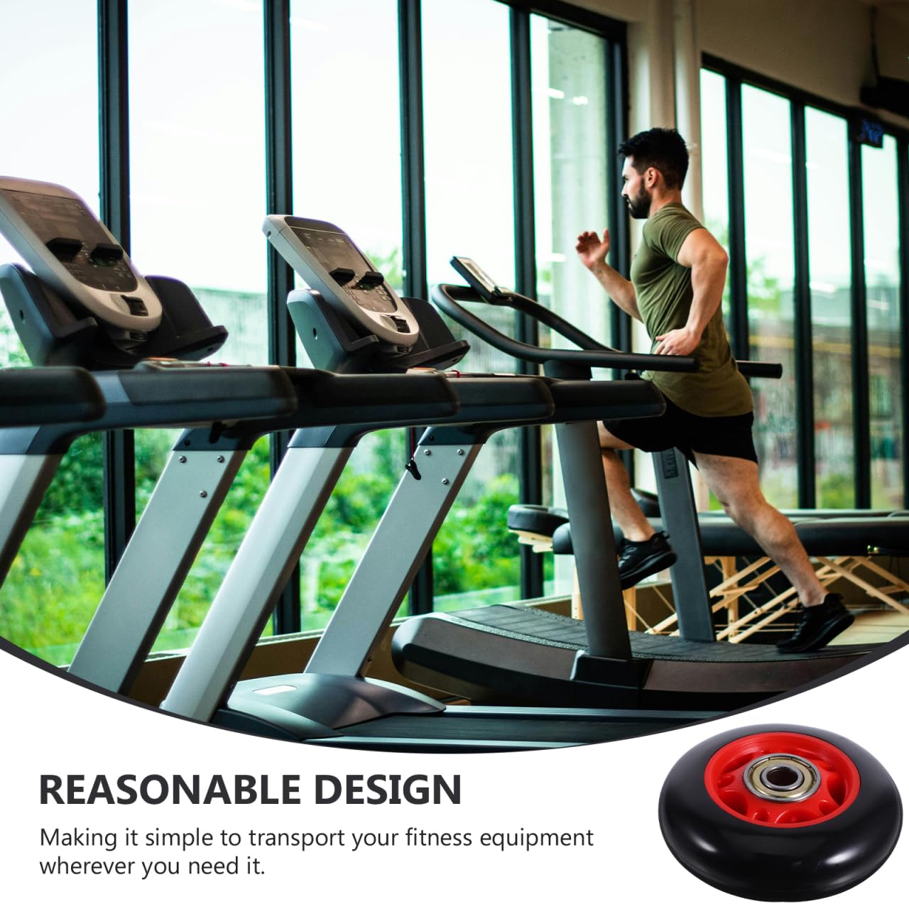 HONITANO 4Pcs Fitness Roller Wheels for Gym Equipment Plastic Pulley Replacement for Treadmills Stationary Bikes Smooth Swivel Exercise Rollers for Home Workout Machines