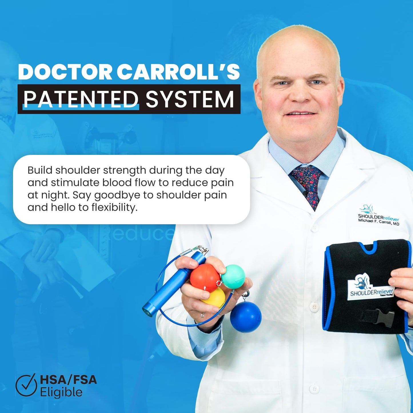 Dr. Carroll’s ShoulderReliever System - Physician-Developed Solution For Shoulder Pain Relief & Health - Relieve Bursitis, Reduce Impingement, Heal Frozen Shoulder - Rotator Cuff Tear Rehabilitation