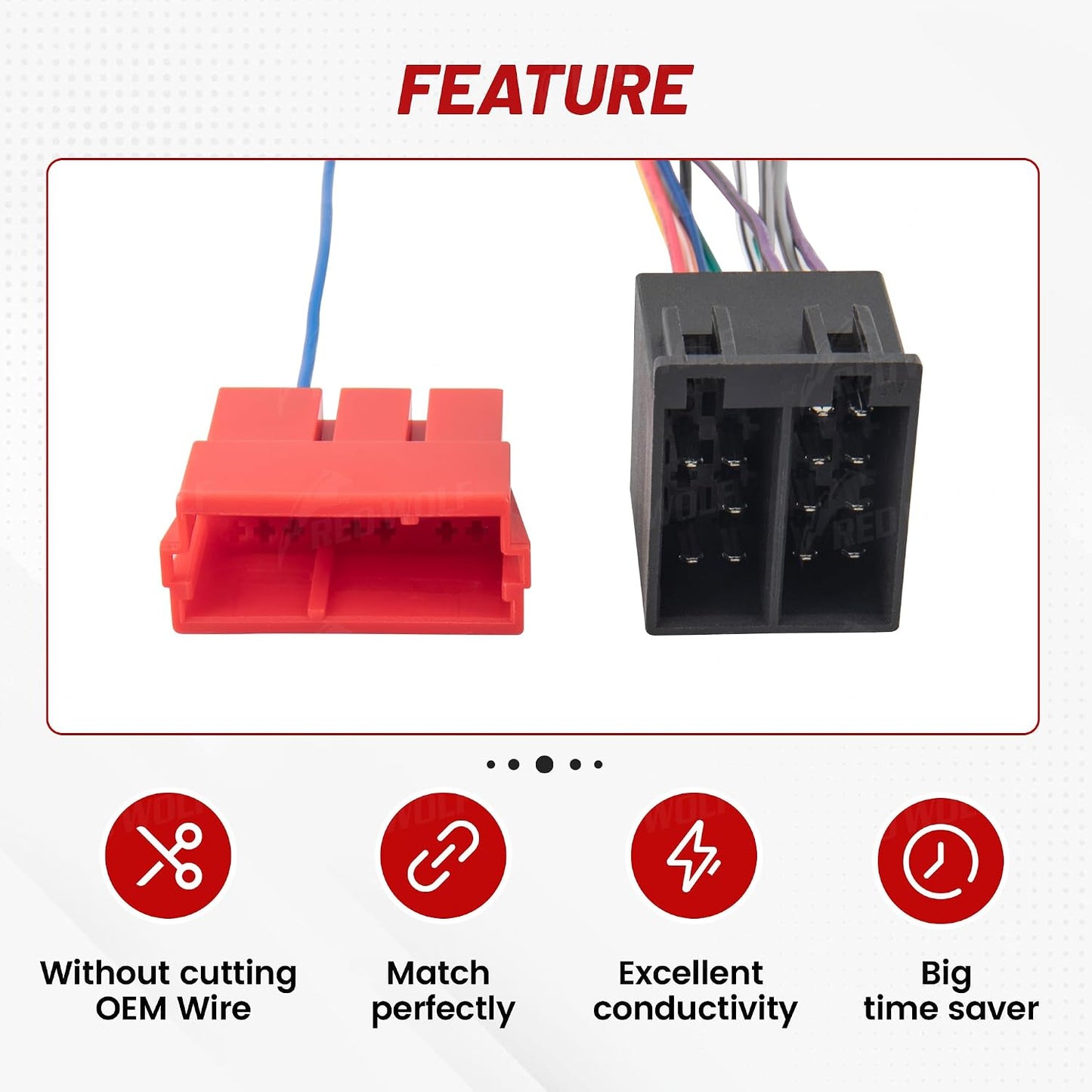 2008-2010 2010-2013 2009-2010 RED WOLF Car ISO Radio Wiring Harness w/Connector Butt for Select Hyundai Elantra Santa