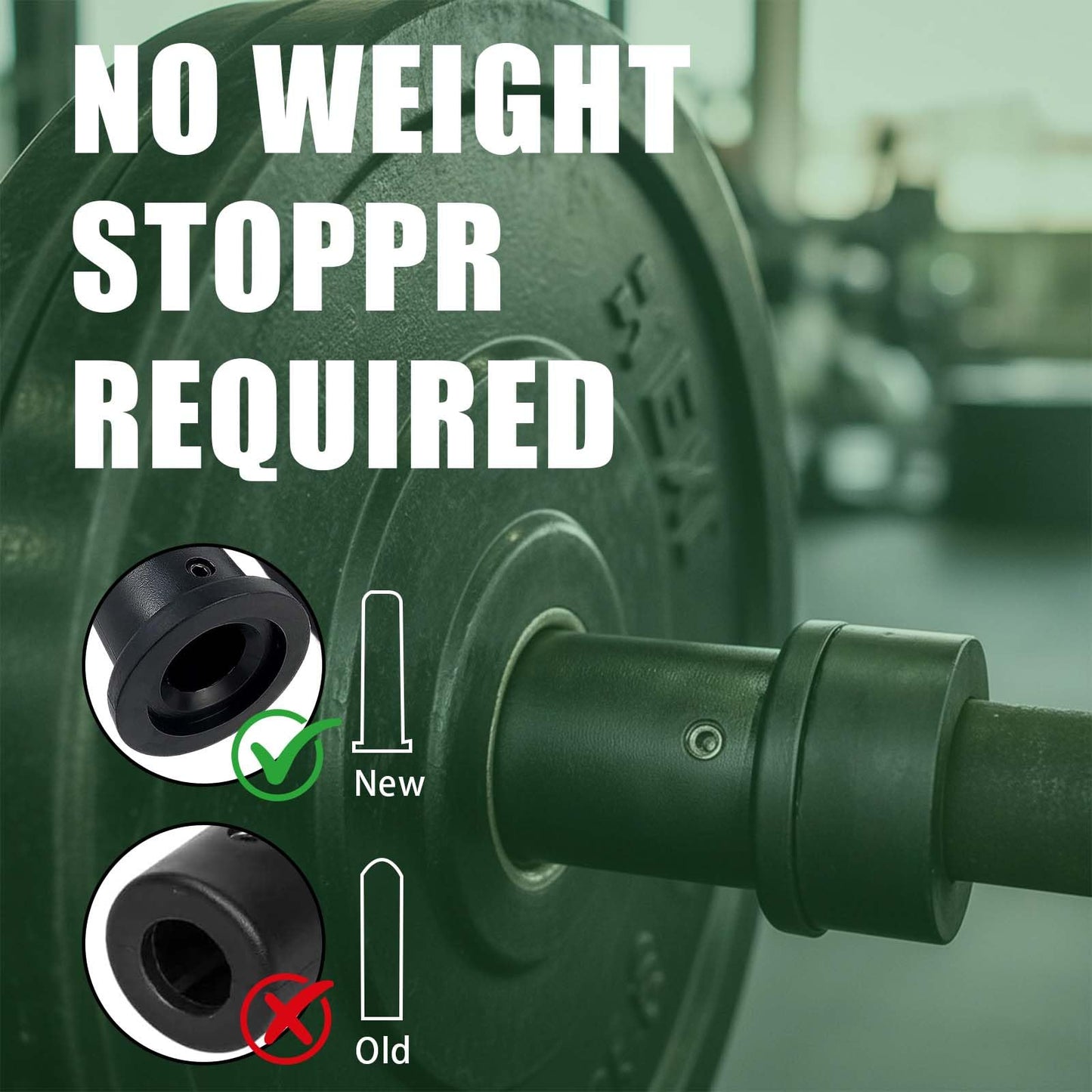 Olympic Adapter Sleeve (2 PCS), Contains 2 Spring Barbell Rings, Olympic Weight Plate Posts, Suitable for 8 ich and 11 inch Standard Barbell (11 Inch)