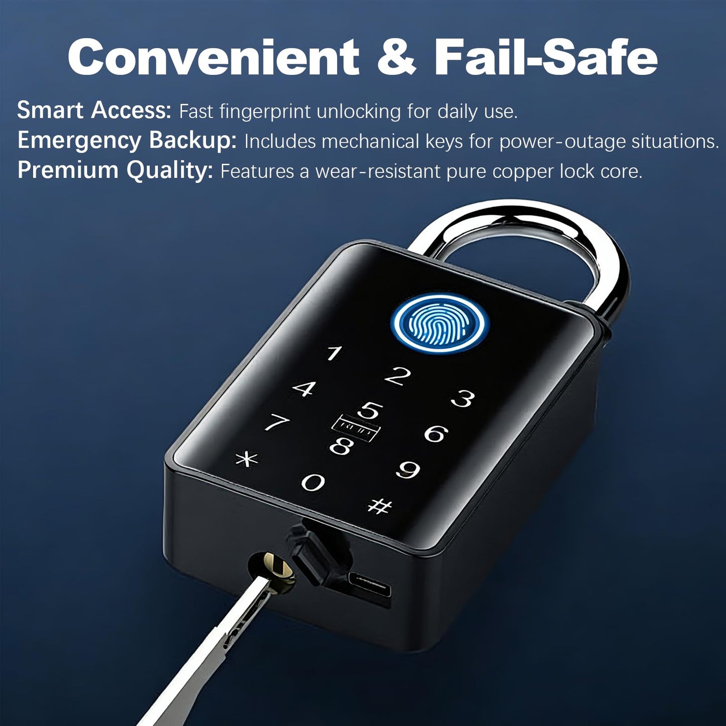 Heavy Duty Smart Fingerprint Padlock with Key, Bluetooth Outdoor Gate Lock IP66 Waterproof, 5 Ways Unlock Smart Gate Lock for Fence Gate Pool Shed Gym Lock Storage, Locker, Tuya App (Gray)