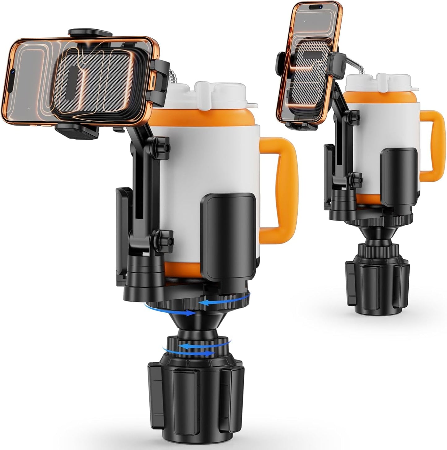 bokilino 2 1 360Rotation 4-7 5.31'' Phone Holders for Your Car, in Cup Holder Phone Mount with Expander, Secure Hold