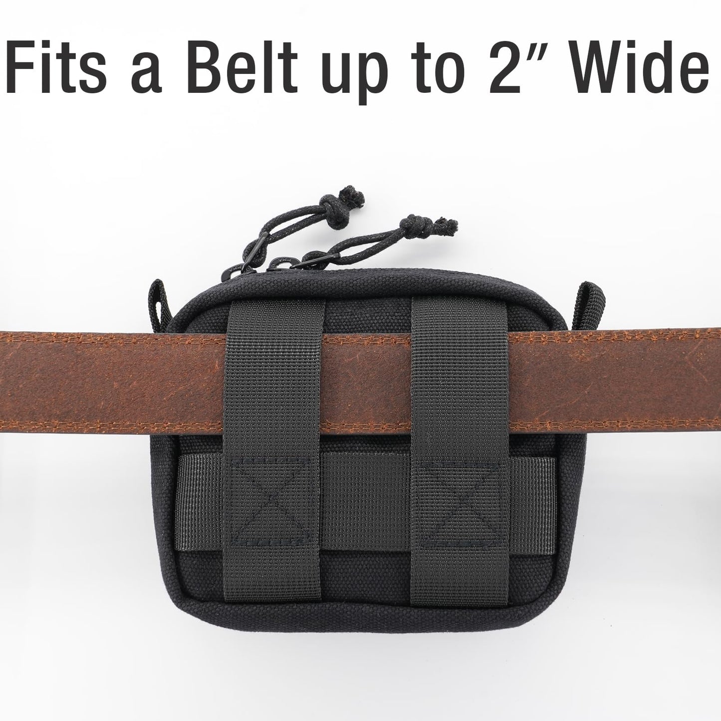 Tintris Belt Pouch for Men Women YKK Zippers, EDC Belt Pouch Bag Waist Pack for Hiking, Traveling, Outdoors, Water Resistant, Tough Waxed Canvas, Black, Size Small