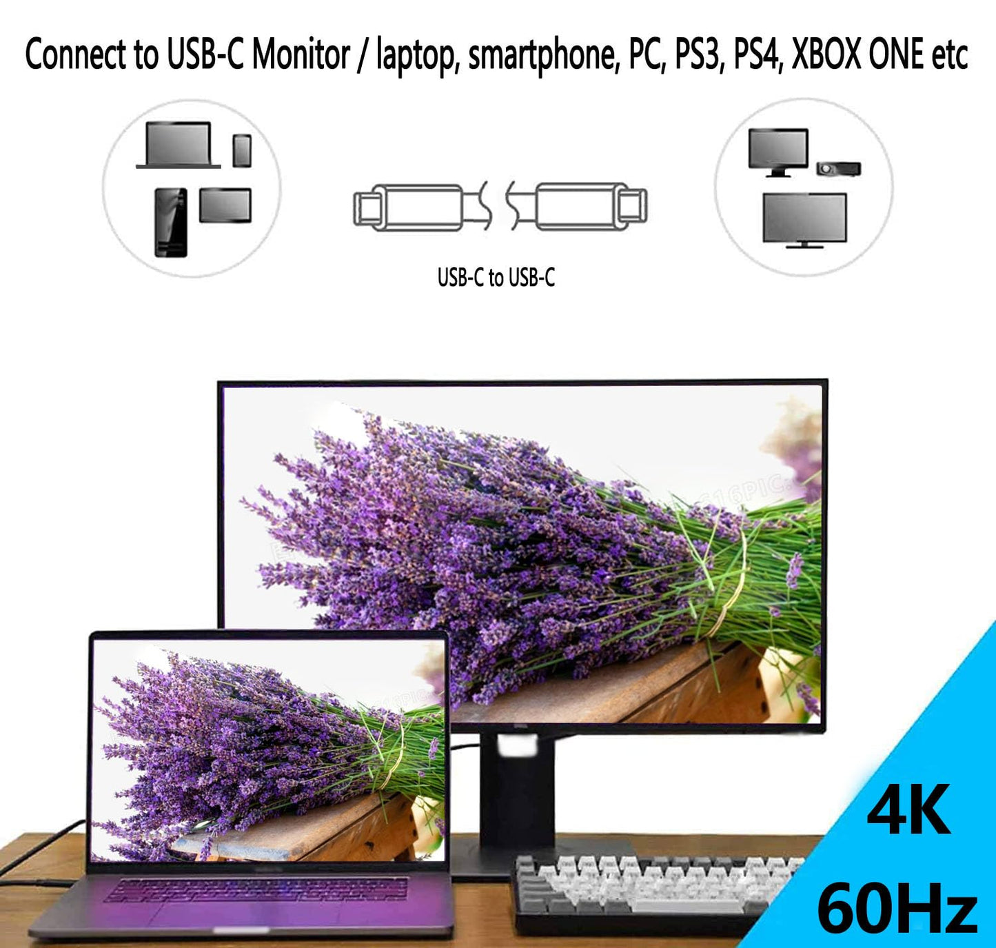 Akingdleo Cable,10Gbps 3.1 100W 4K@60Hz Portable External Monitor USB c USB USB C Fast Charging, Video Output