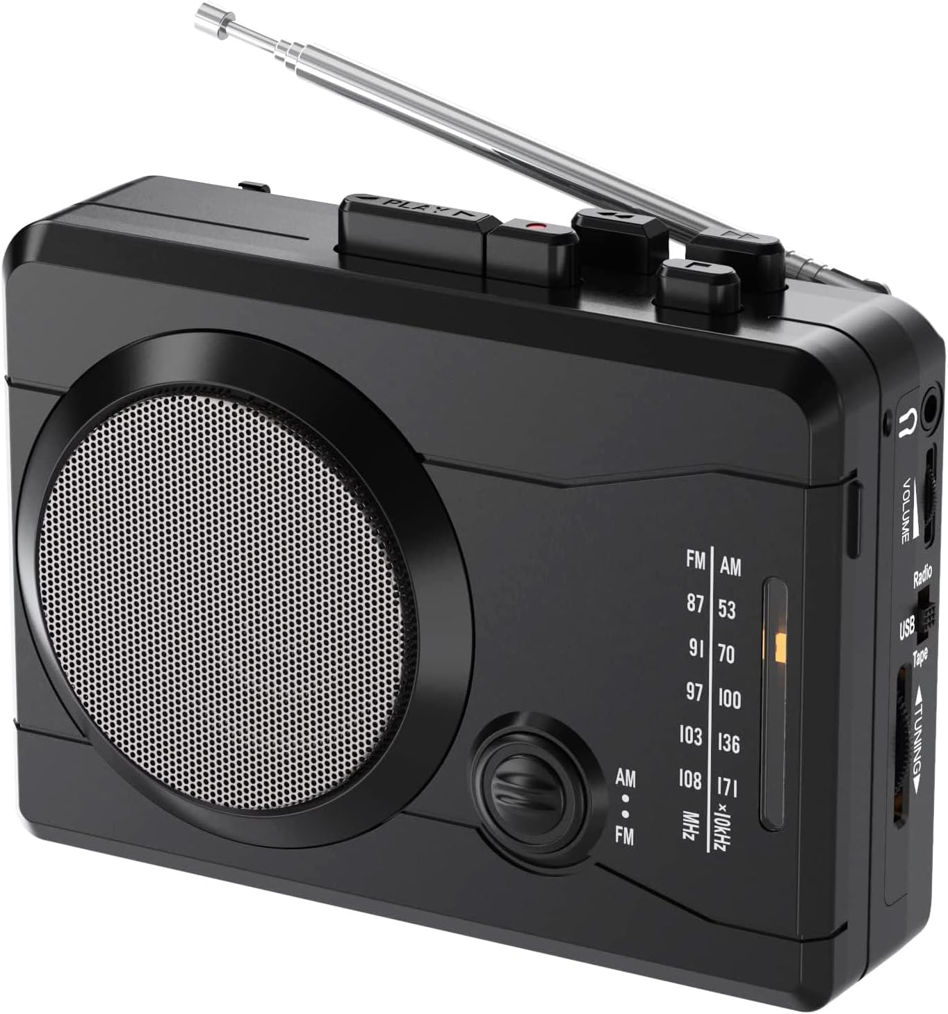 Cassette Cassette MP3 Portable Player & Recorder, Tape to Digital Converter, AM/FM Radio Station, Reverse Recording