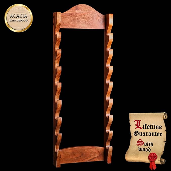 Mythrojan Medieval Sword Wall Mount Samurai Sword Display Stand Katana Sword Holder Gladiator Sword Wall Display Crusader Sword Stand Knife Stand for Display - 8 tier Sword Stand