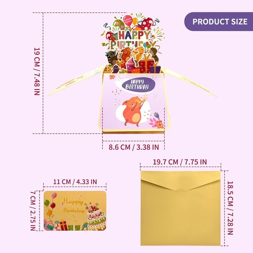 Funny Happy Birthday Pop-Up Card - 3D Celebration Gift Box for Family & Friends | Unique Design
