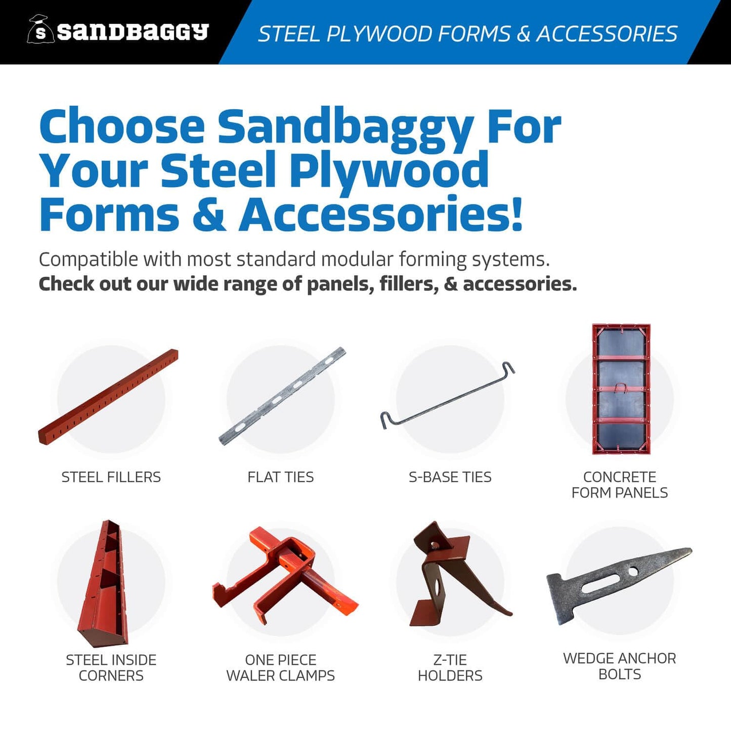 6" x 6" x 8 ft Inside Corners for Steel-Ply Concrete Forms - Sandbaggy (70, 6" x 6" x 8 ft)